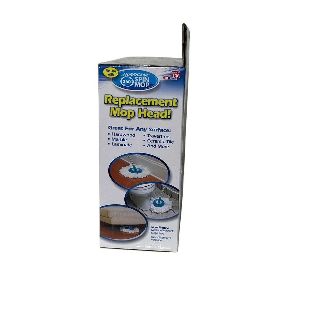 Hurricane 360 Spin Mop Replacement Mop Head Microfiber Machine Washable NEW
